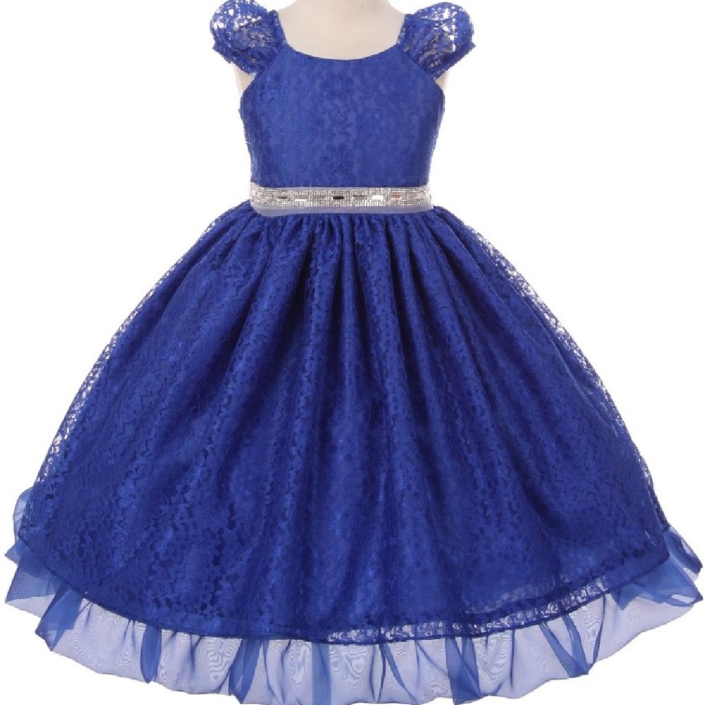 Little Girls Glitter Rhinestone Bouffant Holiday Easter Flower Girl Dress
